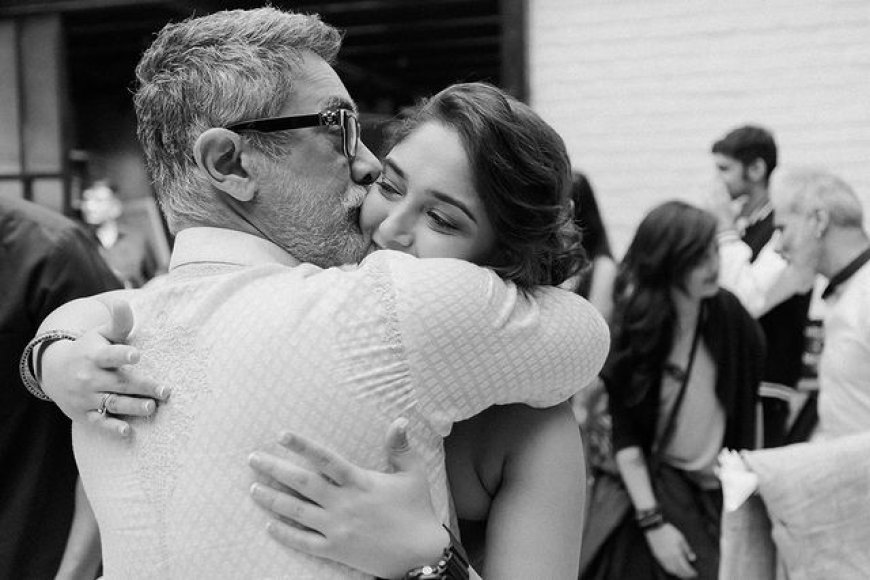 Aamir kisses his daughter Ira on her wedding day