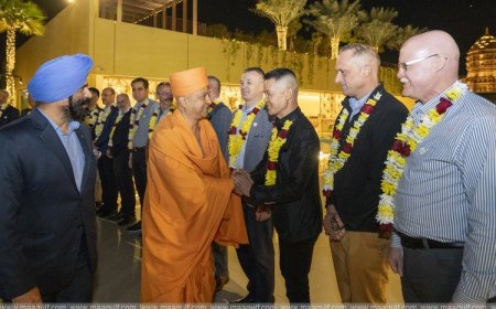 BAPS Hindu Mandir, Abu Dhabi Welcomes Defence Attachés of Over 20 Nations