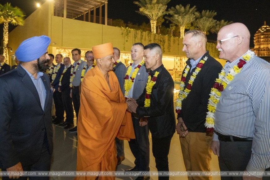 BAPS Hindu Mandir, Abu Dhabi Welcomes Defence Attachés of Over 20 Nations