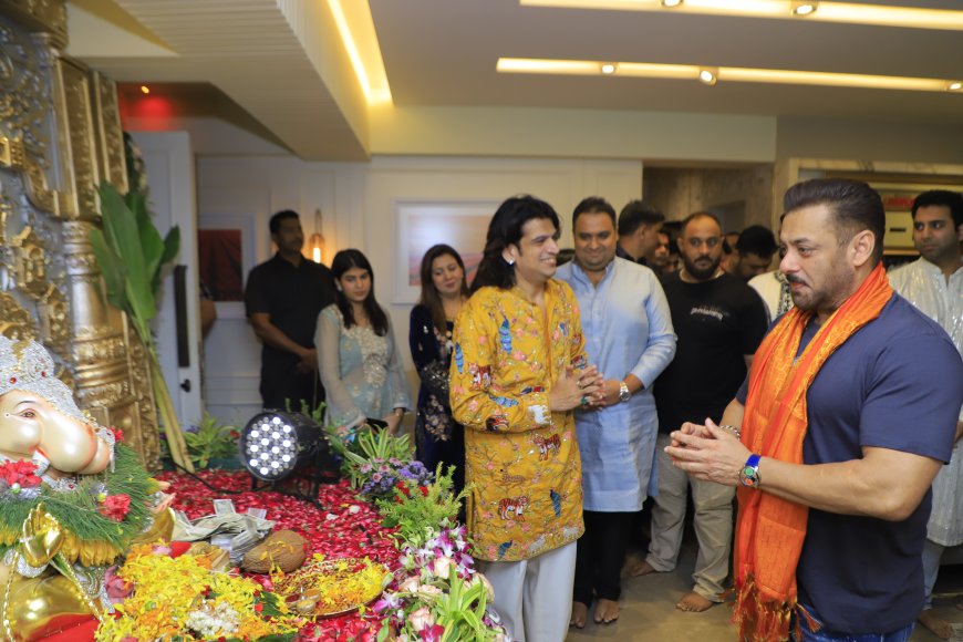 Salman Khan and Deputy CM Eknath Shinde Seek Bappa’s Blessings at Rahul Narain Kanal’s Ganpati Celebrations